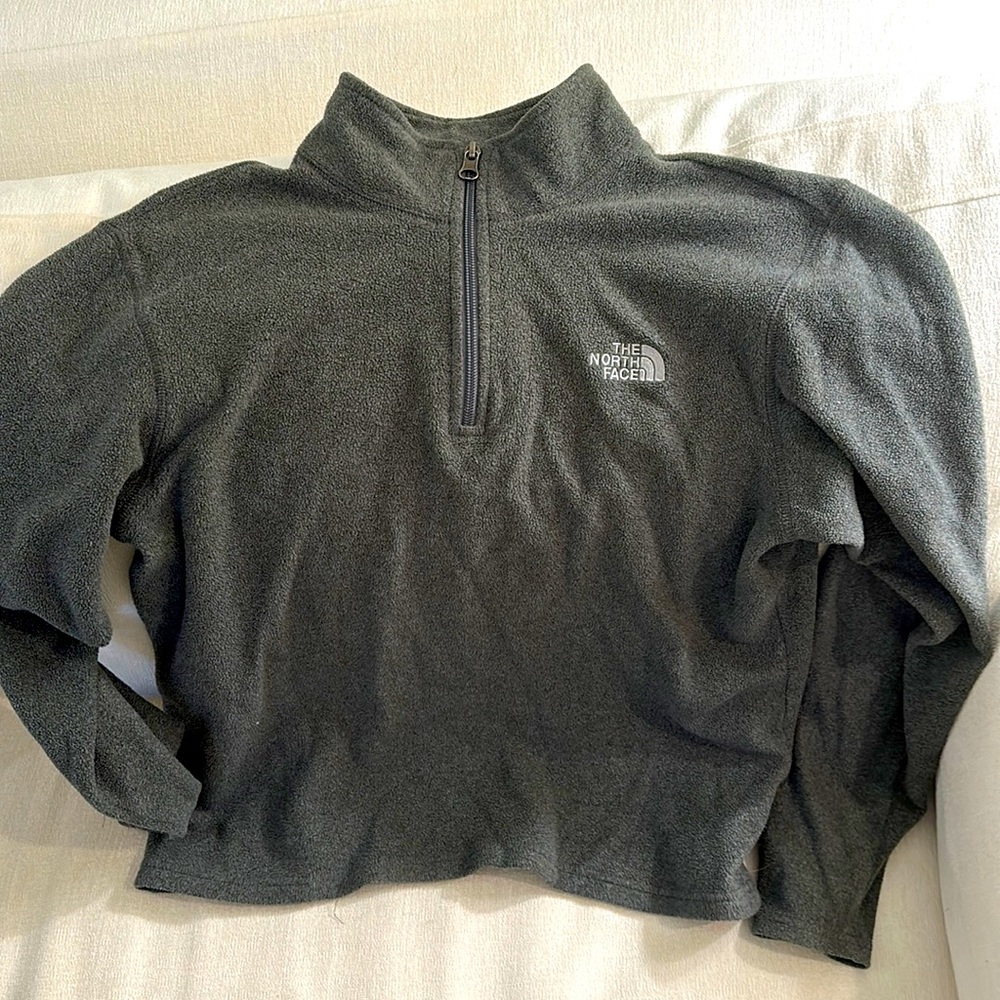 North Face gray fleece pullover Youth Large (14/14)